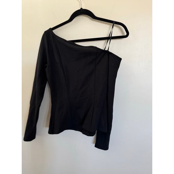 NWOT Marcella Sylvan One-Shoulder Top in Black SZ L - Picture 8 of 8